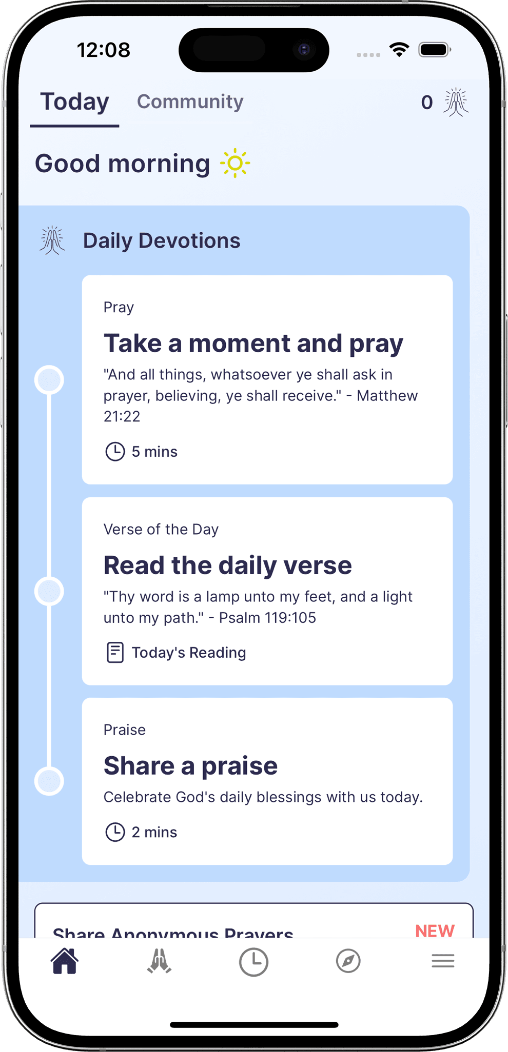 Prayse home screen